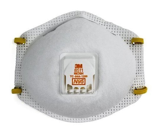 3M 8511 N95 Particulate Respirator, Cup Type White
