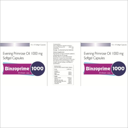 Binzoprime 1000 - Evening Primrose Oil 1000 mg Softgel Capsules