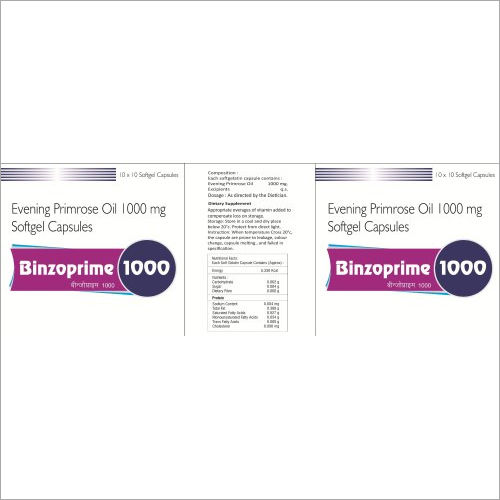 Binzoprime 1000 - Evening Primrose Oil 1000 Mg Softgel Capsules General Medicines