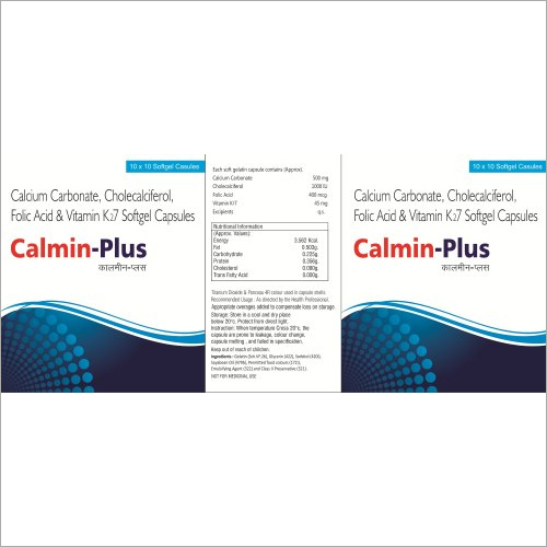 Calcium Carbonate  Cholecalciferol Folic Acid and Vitamin k27 Softgel Capsules