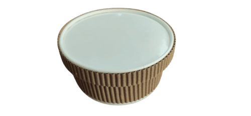 250Ml Paper Ripple Container With Lid - Color: White