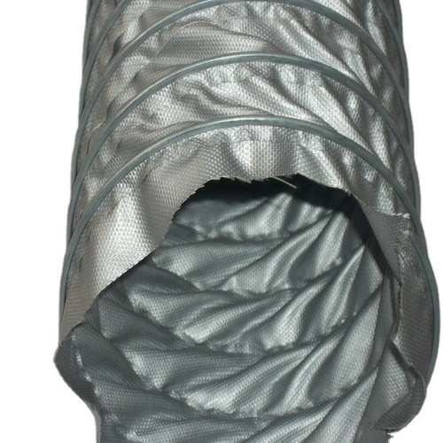 Clamp profile high temperature silicone coated glass fabric duct hose