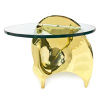 Brass Peacock Glass Table