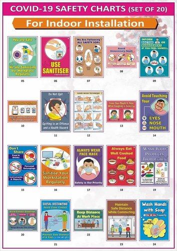 Covid Safety Charts - Indoor (Set of 20)