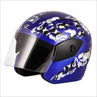 Printed Half Face Bike Helmet - Material: Advance Plastic Compound