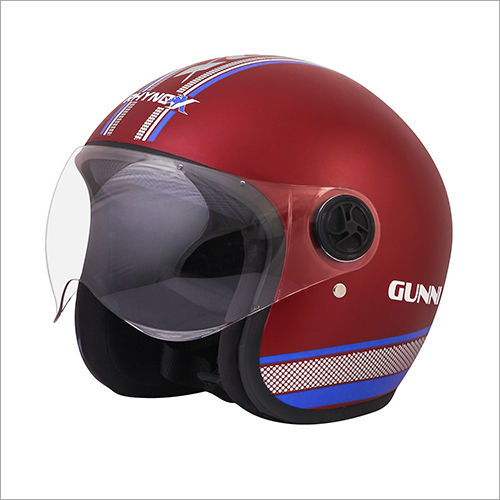 Gunni Red Half Face Bike Helmet