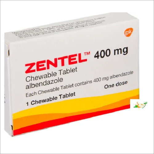 Brand Zentel 400mg (Albendazole) Chewable Tablets