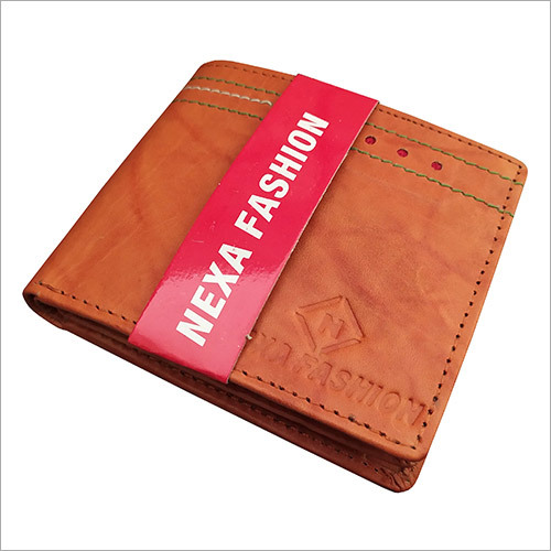 Mens Tan Brown Leather Wallet Size: Standard