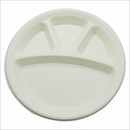 12 INCH 4 COMPARTMENT PLATE, DISPOSABLE - (Pack of 50 Plates)