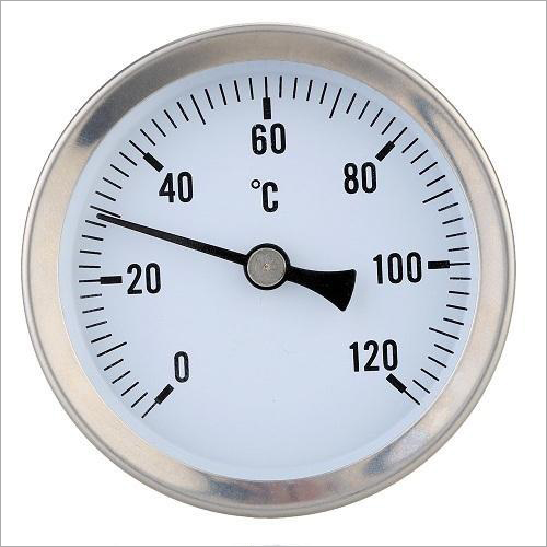 Mechanical Temperature Gauge - Industrial Grade Metal Design | High Accuracy for Fluids, Solids, and Gases