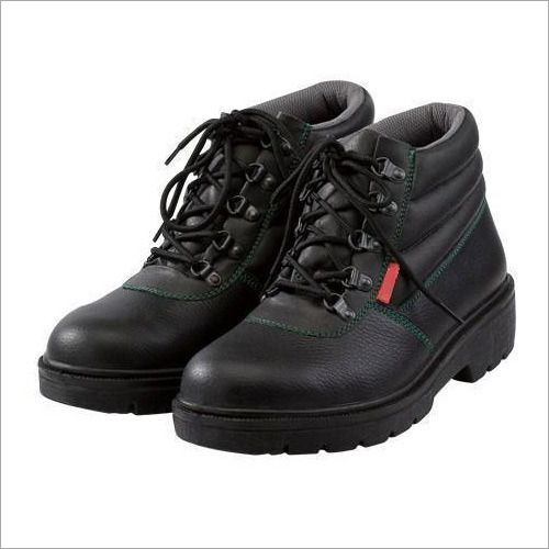 Industrial Safety Shoes - Leather Upper, All Sizes, Black Color | Lace Style Design for Optimal Foot Protection in Various Work Environments