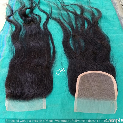Virgin Indian Temple Human Silky Straight Hair with Transparent Closure
