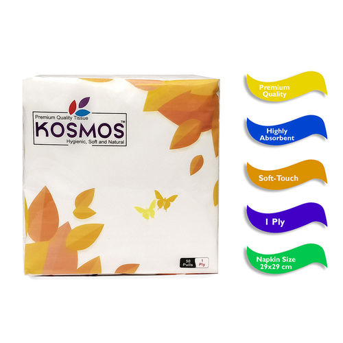 Kosmos Premium Quality 29X29Cm Paper Napkins - 1 Ply 50 Pull Application: Home