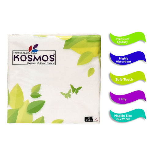 Kosmos Regular Use Quality 29x29cm Paper Napkins - 2 Ply 50 Pull