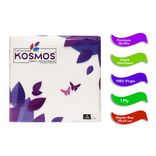 Kosmos Regular Use Quality 29x29cm Paper Napkins - 1 PLY 50 PULL