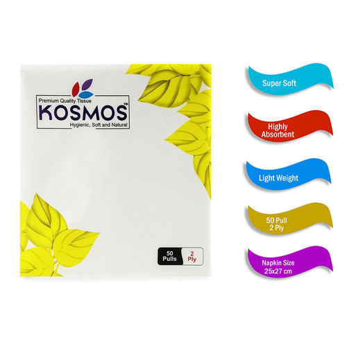 Kosmos Premium Quality 25x27 Cm Paper Napkins - 2 Ply 50 Pull