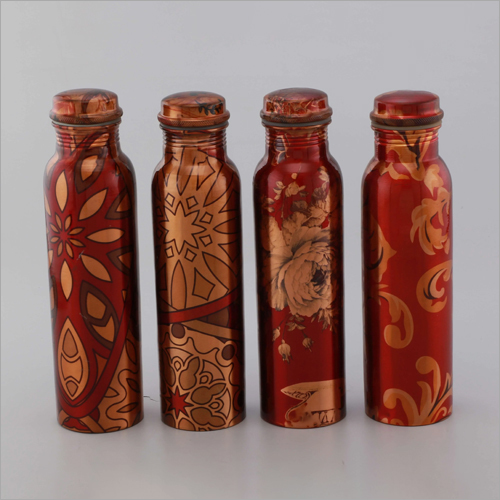 Copper Designer Water Bottle