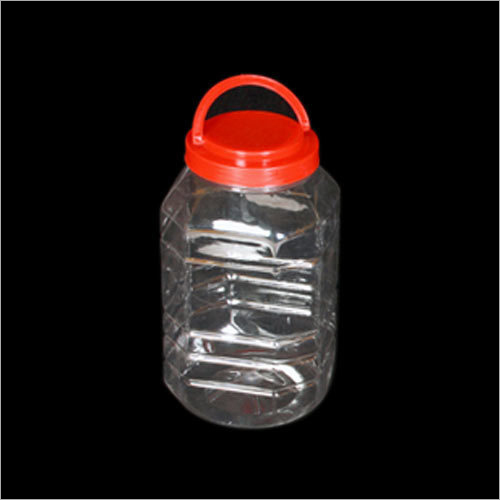 5 Litre Pickle PET Jar - 5L Size, Transparent Color, Rigid Hardness, Made from Polyethylene Terephthalate (PET) Plastic