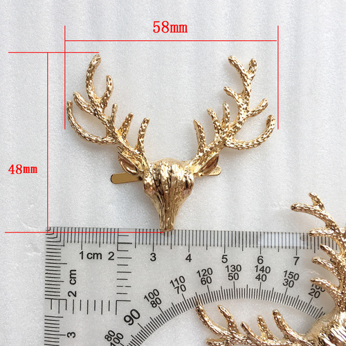 New Fashion Individuation Decoration Alloy Metal Gold Animal Deer Shape Metal Plate Buckle For Bag Accessorieshd550-20 Size: 48*58Mm