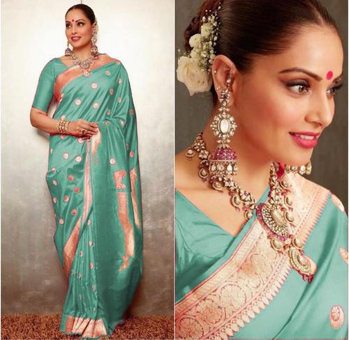 Silk Sarees - Banarasi Silk, 5.5 Meters Length, Green Color | Dry Clean Care, Elegant Blouse Fabric
