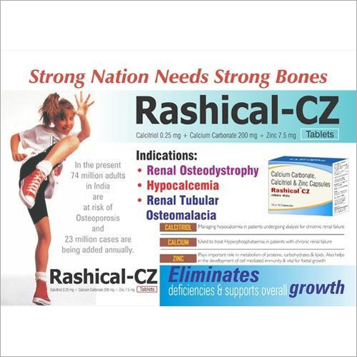 Calcitriol 0.25 mg Calcium Carbonate 200 mg Zinc 7.5 mg Tablets