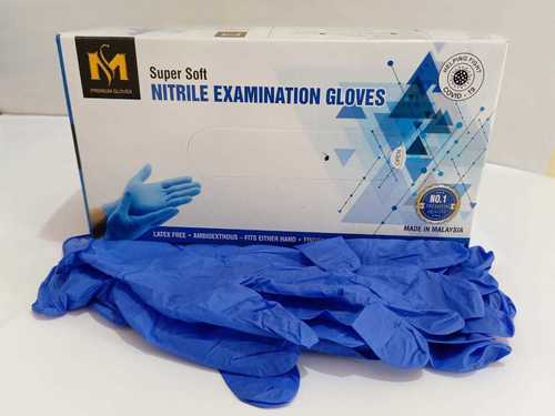 Blue Ms Nitrile Examination Gloves Powder Free