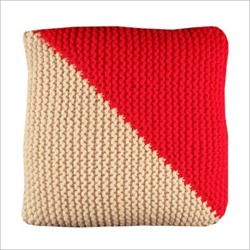 Multicolor Hand Knitted Home Furnishing Cushion