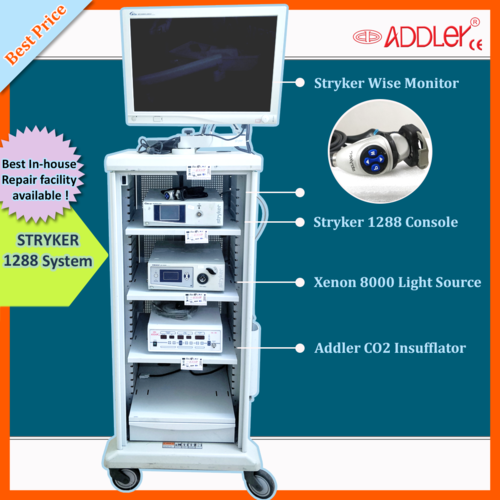 Stryker 1288 Tower. Includes 26" Hd Stryker Monitor,Camera Head,Stryker Light Source And Addler Insuffulator 30L Application: Medical Healthcare