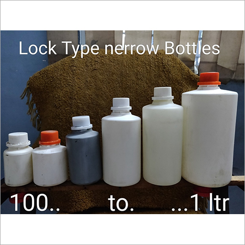 White Plastic Lock Type Narrow Bottle