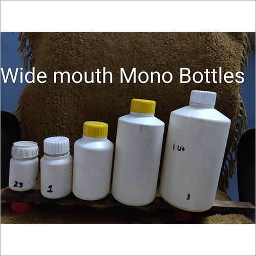 White Plastic Wide Mouth Mono Bottle