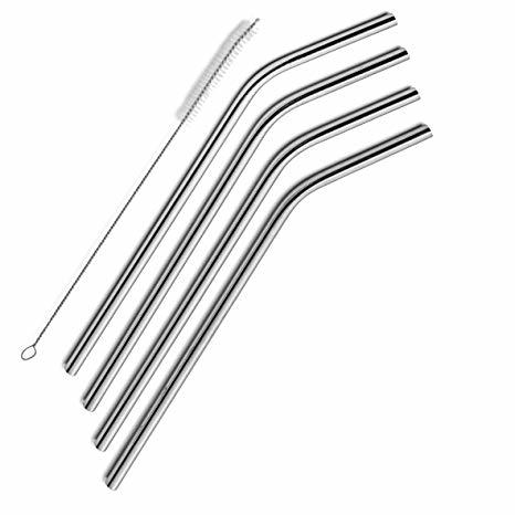 Stainless Steel Straight Straw With Cleaning Brush