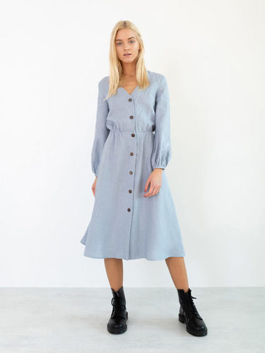 Rainy 100% Linen Soft  Dress All Season Comfortable Full
