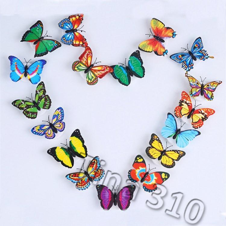 LED Lights Butterfly 3D Wall Stickers Home Decoration