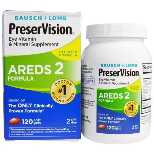 Bausch & Lomb Preservision, Areds 2 Formula, Vitamin & Mineral Supplement, 120 Soft Gels