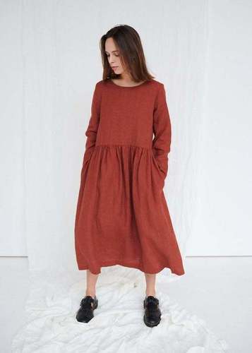 100% Linen Soft Designer Dress