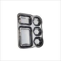 Ss Compartment Plate - Stainless Steel, Five-item Serving Design , Durable With Mirror Finish And Various Sizes Available