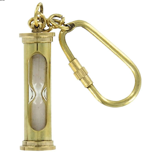 Brass Sand Timer Keychain