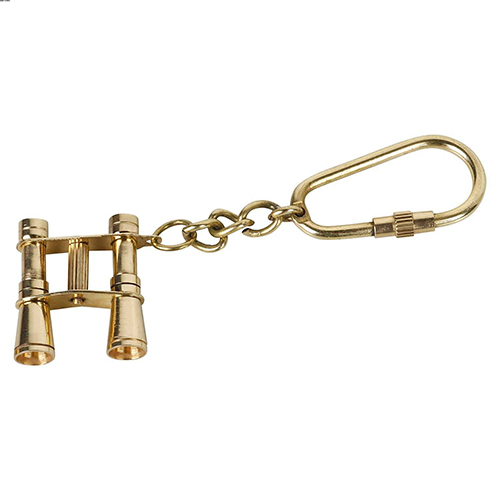 Antique Brass Binocular Keychain