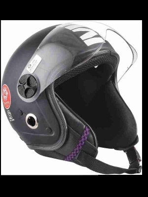 Open Helmet - Hi-Impact ABS, 580 Size, Matte Black | High-End Hygienic Interior, Breathable Padding, Anti-Theft Ring, Italian Design