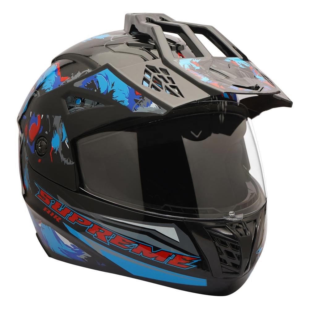 Designer Full Face Bike Helmet - Color: Black