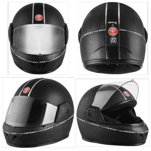 Black(Chrome) Pro Zx9 Full Face Bike Helmet