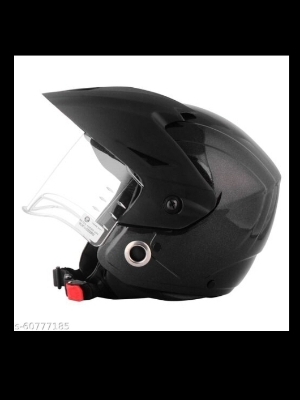 Open Face Helmet - Color: Black