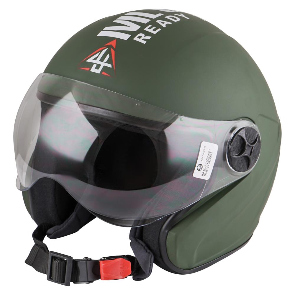 Open Face Helmet - Color: Black
