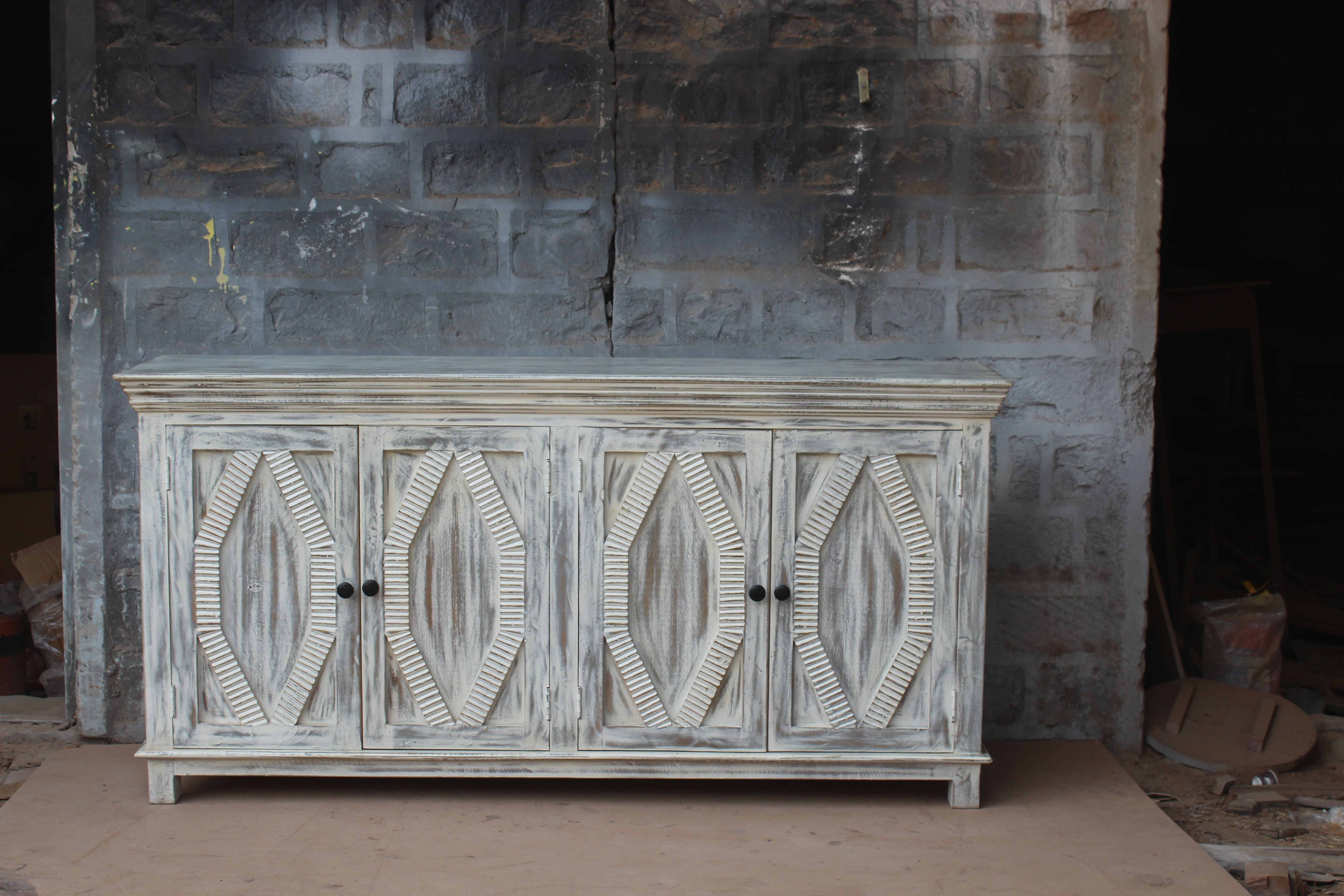 4 door sideboard natural finish