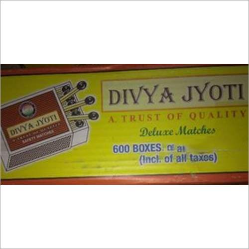 Divya Jyoti Safety Match Box - 1 Pack of 600 | Standard Safety Matchsticks for Household Use Fire-Resistant Easy to Ignite