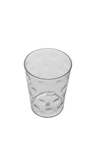 SWIFT INTERNATIONAL Multi Purpose Dot Designer Unbreakable Poly Carbonate Drinking Glass(250 ML Each), Clear Glass (Unbreakable) (6)
