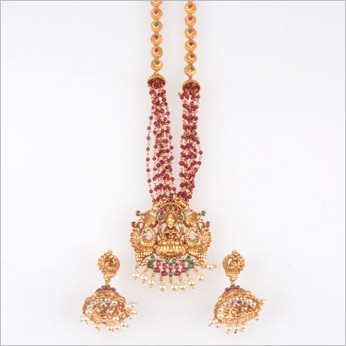 WST336RG Beads Temple Necklace Set