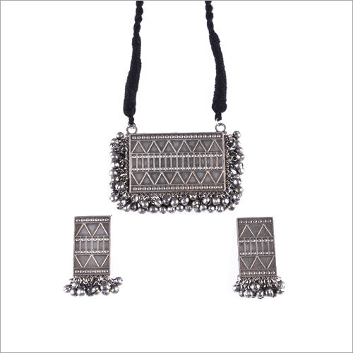 Ladies Fancy Oxidised Necklace Set