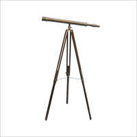 Floor Standing Antique Brass Galileo Telescope