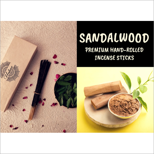 Sandalwood Fragrance Premium Hand Rolled Incense Sticks - 100% Natural Bamboo, 50g to 100g Size, Religious Use, Anti-Depressive and Calming Properties